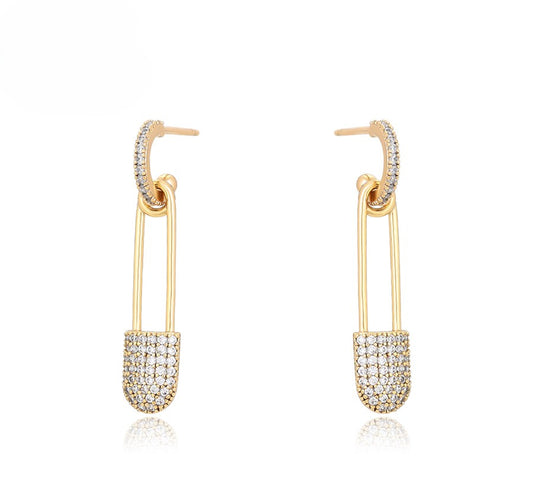 14k Gold Plated Pin Drop Earrings image 0