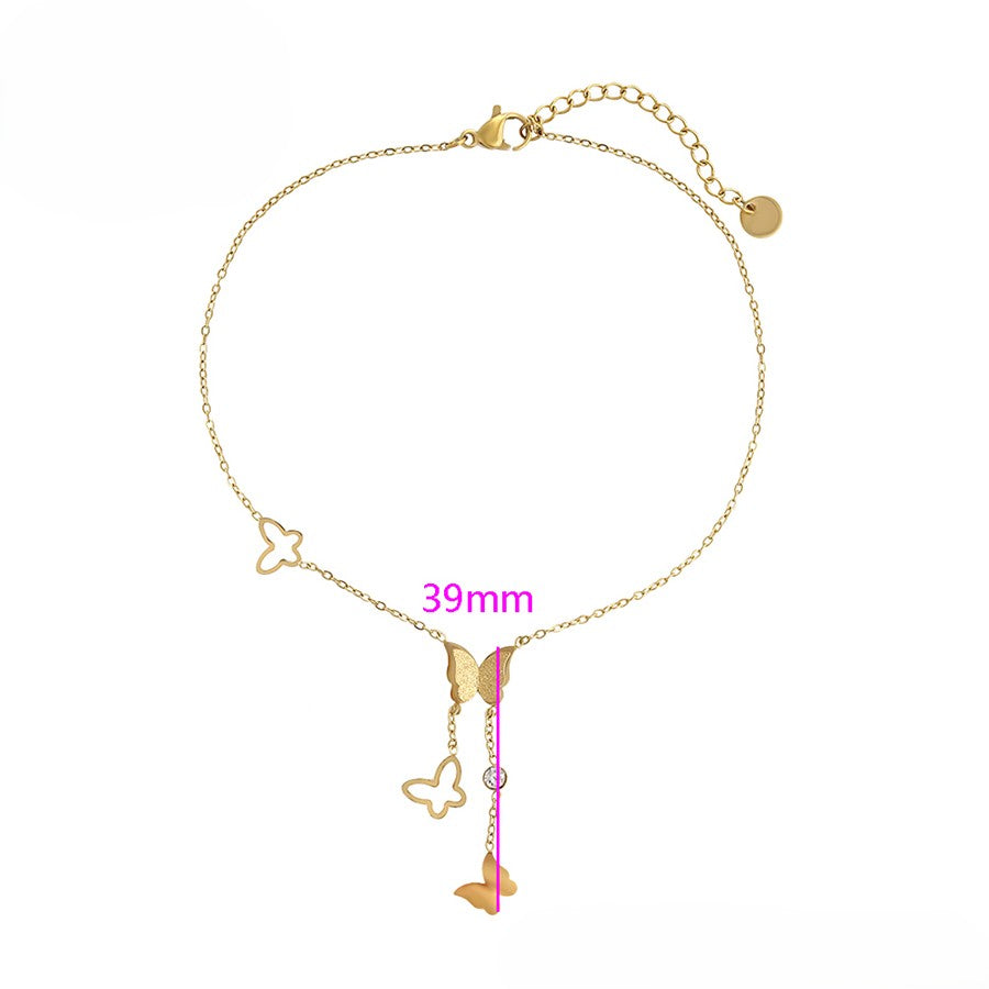 Gold Plated Butterfly Anklet image 2