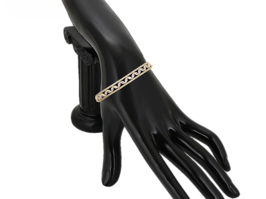 14K gold plated - Gold Bangle Bracelet with Cubic Zirconia image 5