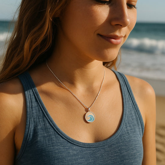 Silver & Turquoise Bird Pendant with Pave Crystals image 0