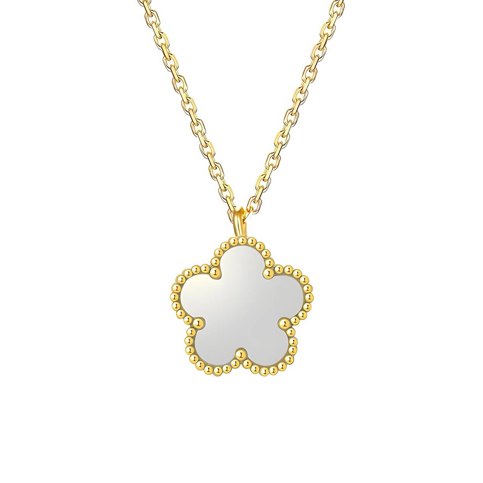 18K gold plated Stainless steel "Flower" necklace image 0