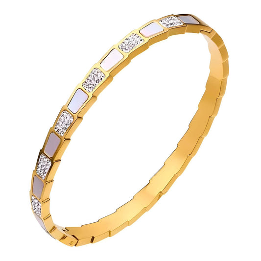 Bamboo 18K gold plated Stainless steel bracelet image 0