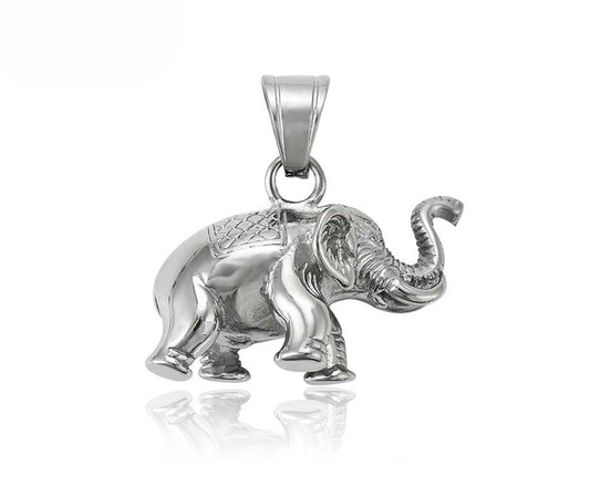 Sterling Silver Elephant Pendant Necklace - Good Luck Charm image 0