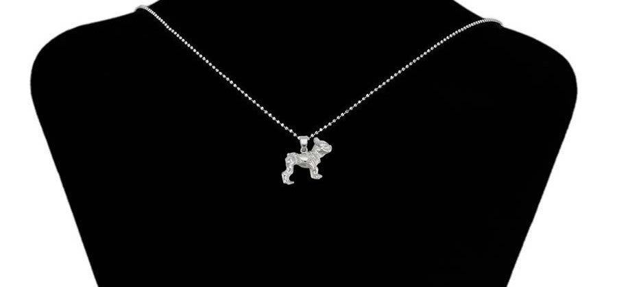 Silver French Bulldog Puppy Pendant image 2
