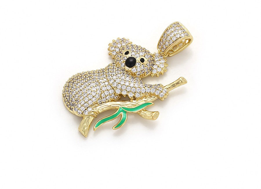 14K gold Plated Cute and Blingy Koala Bear Pendant image 2