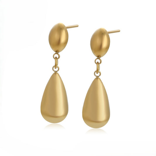 Elegant 14K Gold Plated Teardrop Dangle Earrings - Minimalist Style image 0