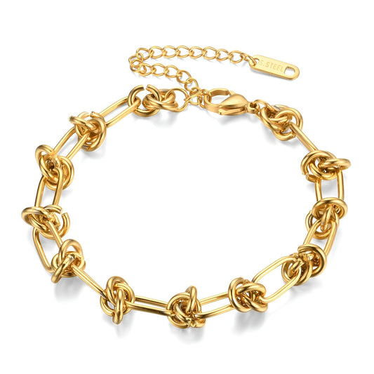 18K Gold Plated Stainless Steel Knot Bracelet image 0