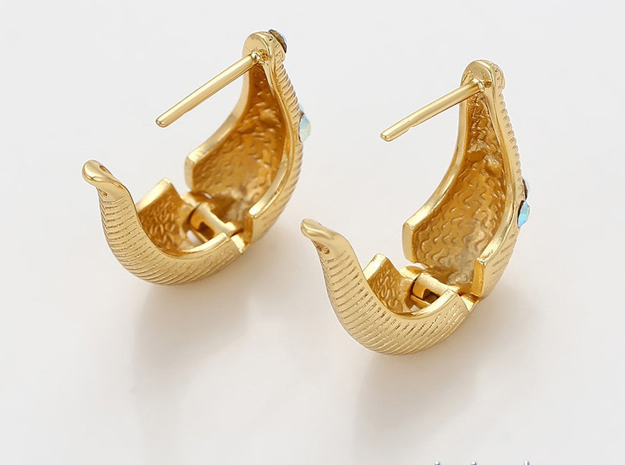Crystal 14K gold color plated earring image 1