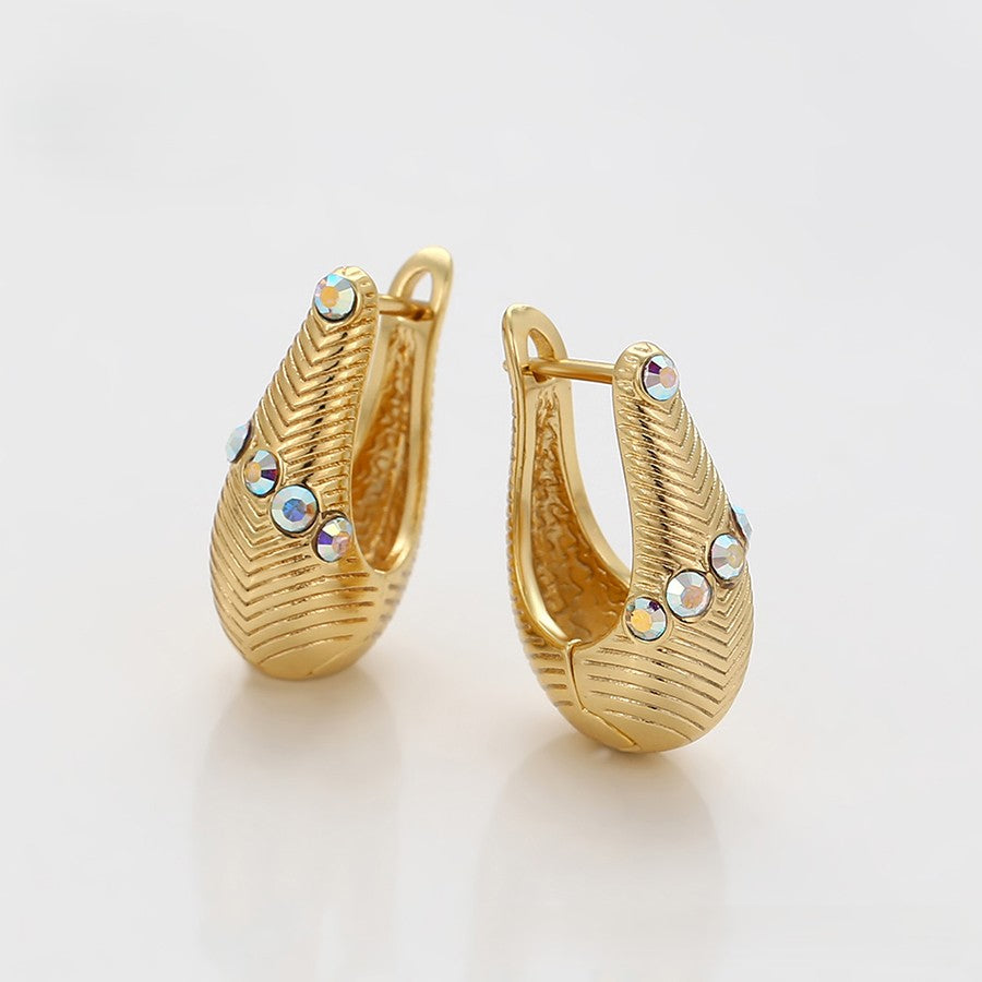 Crystal 14K gold color plated earring image 4
