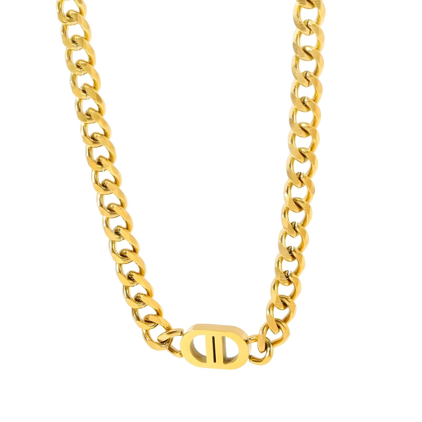 18K Gold Plated Stainless Steel Initial Pendant Necklace image 0