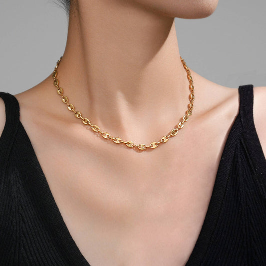 Anchor Link Necklace - 18K Gold Plated Stainless Steel image 0