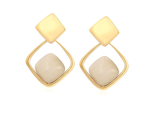 14K Gold Plated Stylish Gold Plated Kite-Shaped Earrings image 0