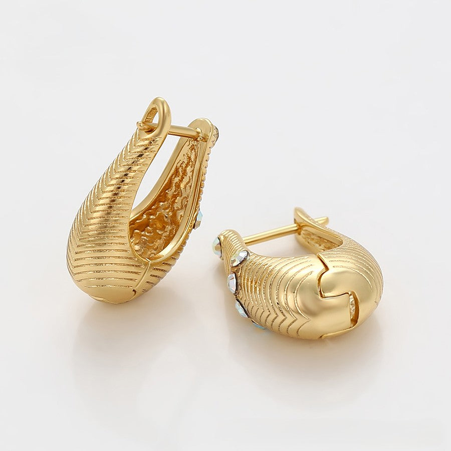 Crystal 14K gold color plated earring image 3
