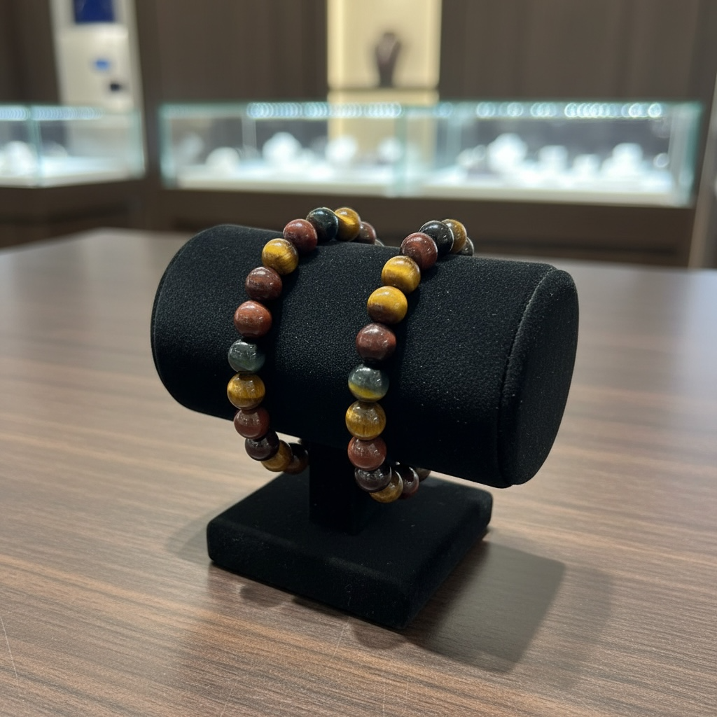 Tiger Eye Natural Stone Beads Bangle Healing Fengshui Gift