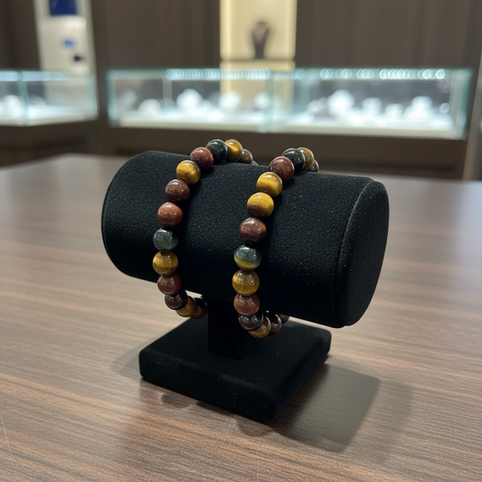 Tiger Eye Natural Stone Beads Bangle Healing Fengshui Gift