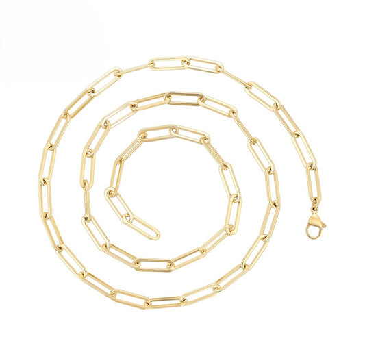 14K Gold Plated - Chunky Rectangular Link Necklace image 0