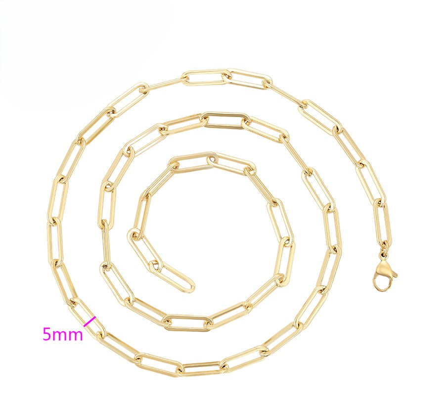 14K Gold Plated - Chunky Rectangular Link Necklace image 2