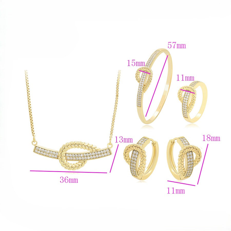 18K Gold Plated Love Knot Jewelry Set image 2