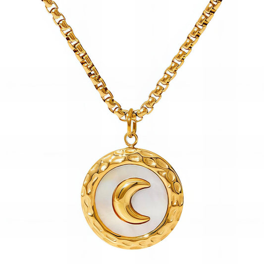 18K gold plated Stainless steel "Crescent" necklace, image 0