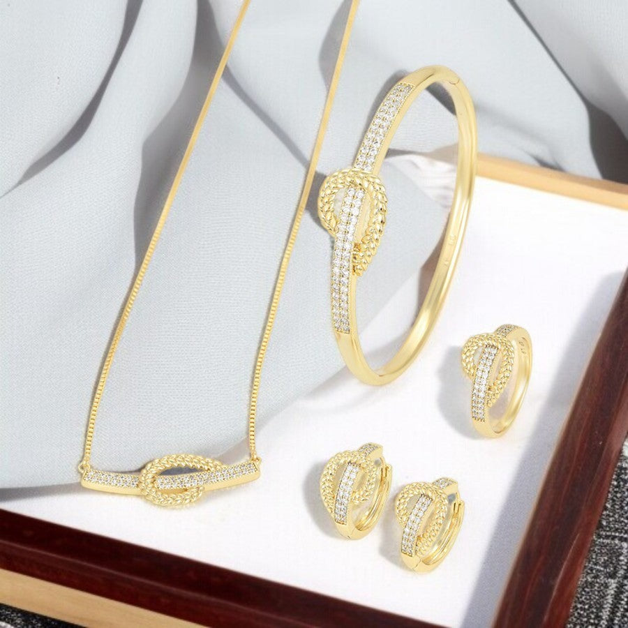 18K Gold Plated Love Knot Jewelry Set image 0