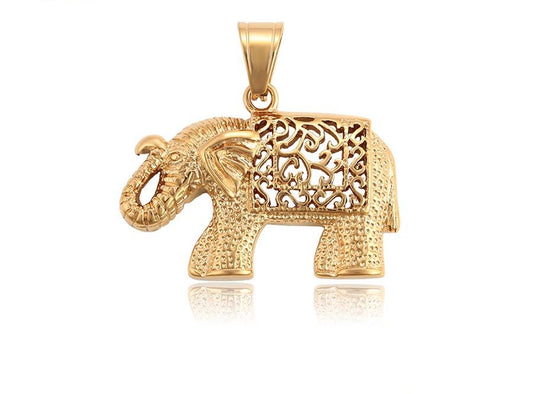 18K Gold Plated Lucky Elephant Pendant image 0