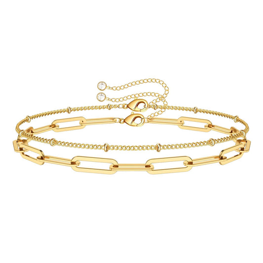 18K gold plated Stainless steel "Lock" necklace image 0