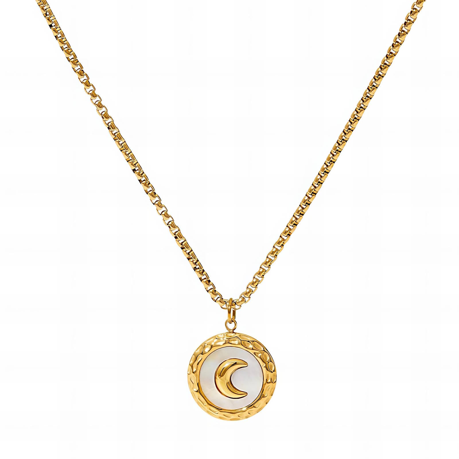18K gold plated Stainless steel "Crescent" necklace, image 1