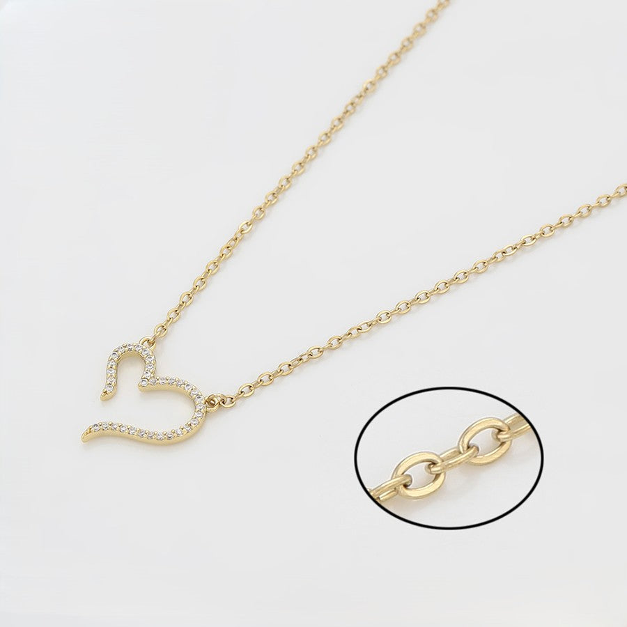 14K Gold Plated Dainty Open Heart Necklace image 4