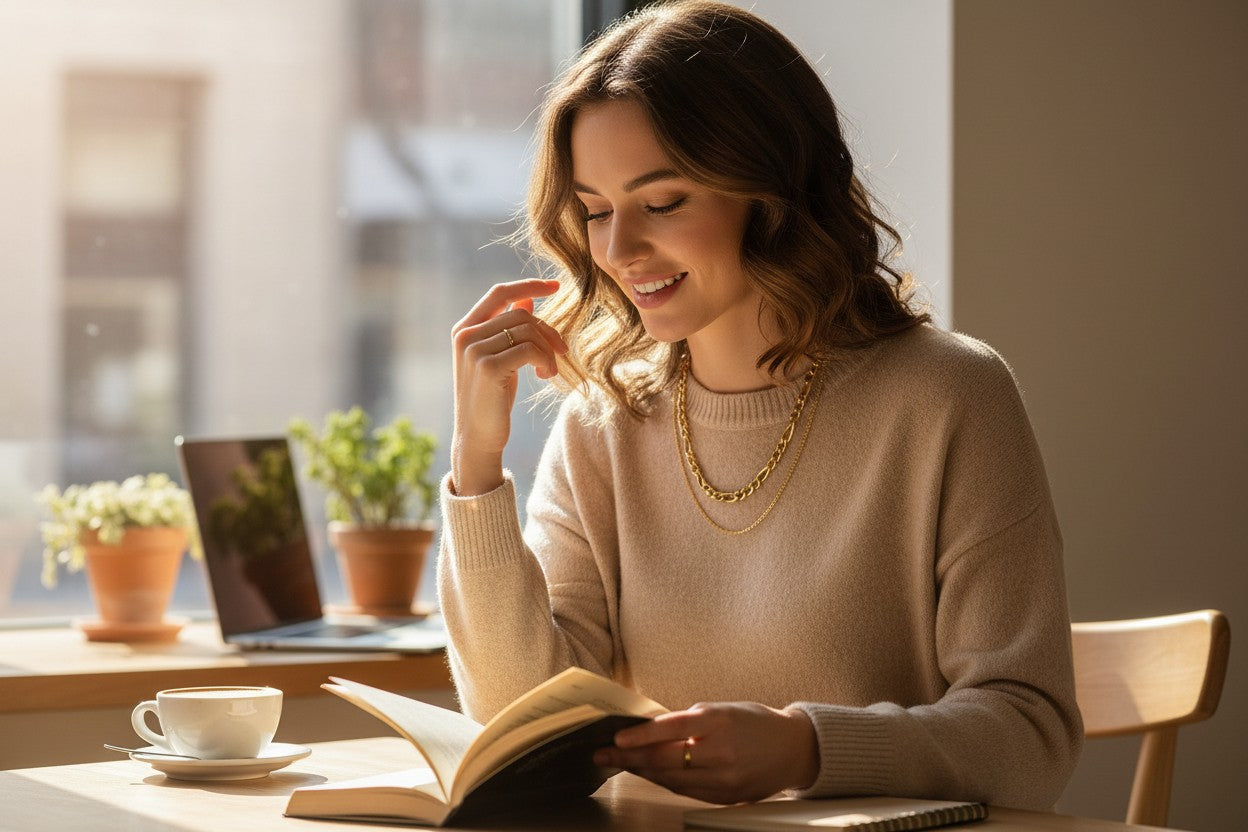 18K Gold Plated Stainless Steel Mixed Chain Necklace